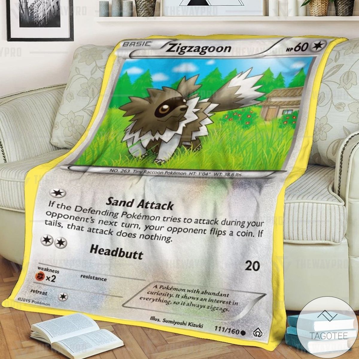 Anime Pokemon Zigzagoon Custom Blanket Anime Pokemon Zigzagoon Custom Blanket
