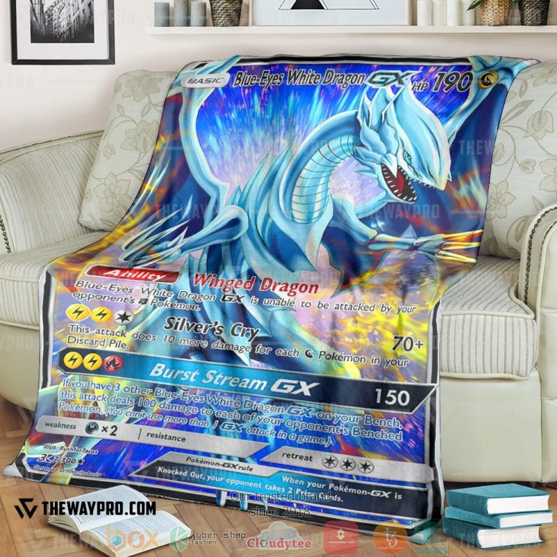 Anime Yu Gi Oh Pokemon Blue Eyes White Dragon Gx Soft Blanket Anime Yu Gi Oh Pokemon Blue Eyes White Dragon Gx Soft Blanket