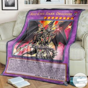 Anime Yugioh Red Eyes Dark Dragon Custom Blanket