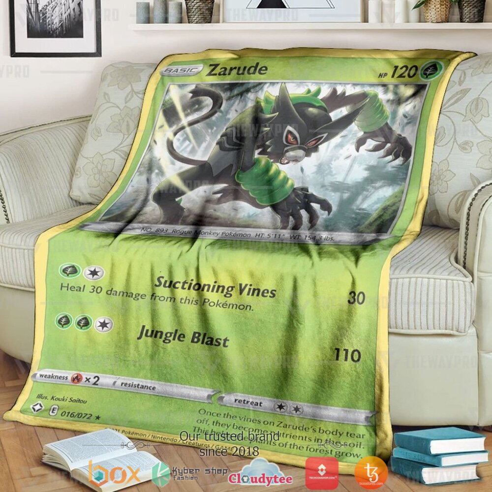 Anime Zarude Shining Fates Soft Blanket Anime Zarude Shining Fates Soft Blanket