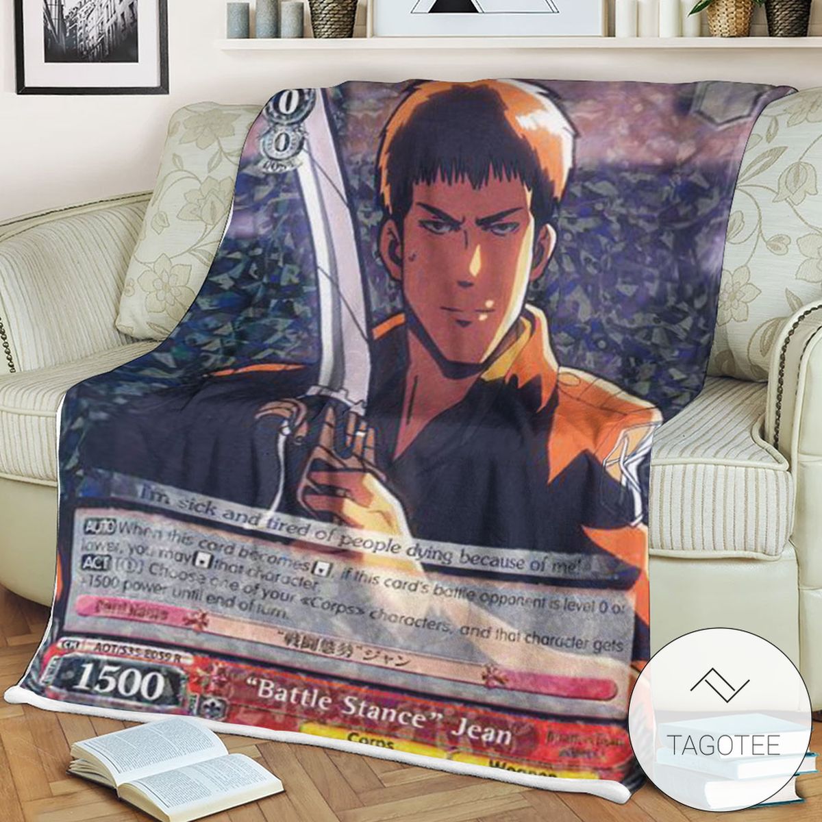 Aot Battle Stance Jean Attack On Titan Sherpa Blanket Aot Battle Stance Jean Attack On Titan Sherpa Blanket