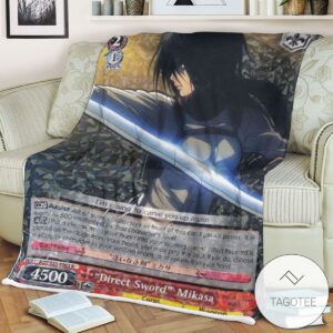 Aot Direct Sword Mikasa Attack On Titan Sherpa Blanket Tagotee