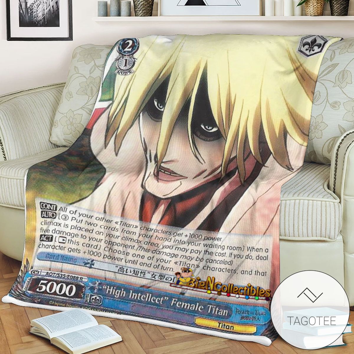 Aot High Intellect Female Titan Attack On Titan Sherpa Blanket Tagotee Aot High Intellect Female Titan Attack On Titan Sherpa Blanket Tagotee