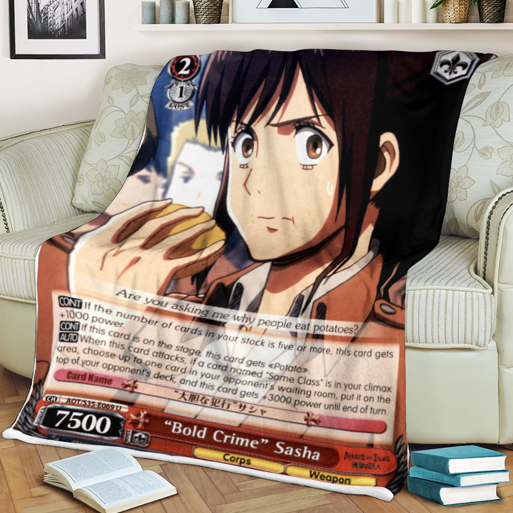 Attack On Titan Bold Crime Sasha Sherpa Blanket Attack On Titan Bold Crime Sasha Sherpa Blanket