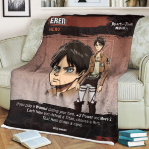 Attack On Titan Eren Card Blanket