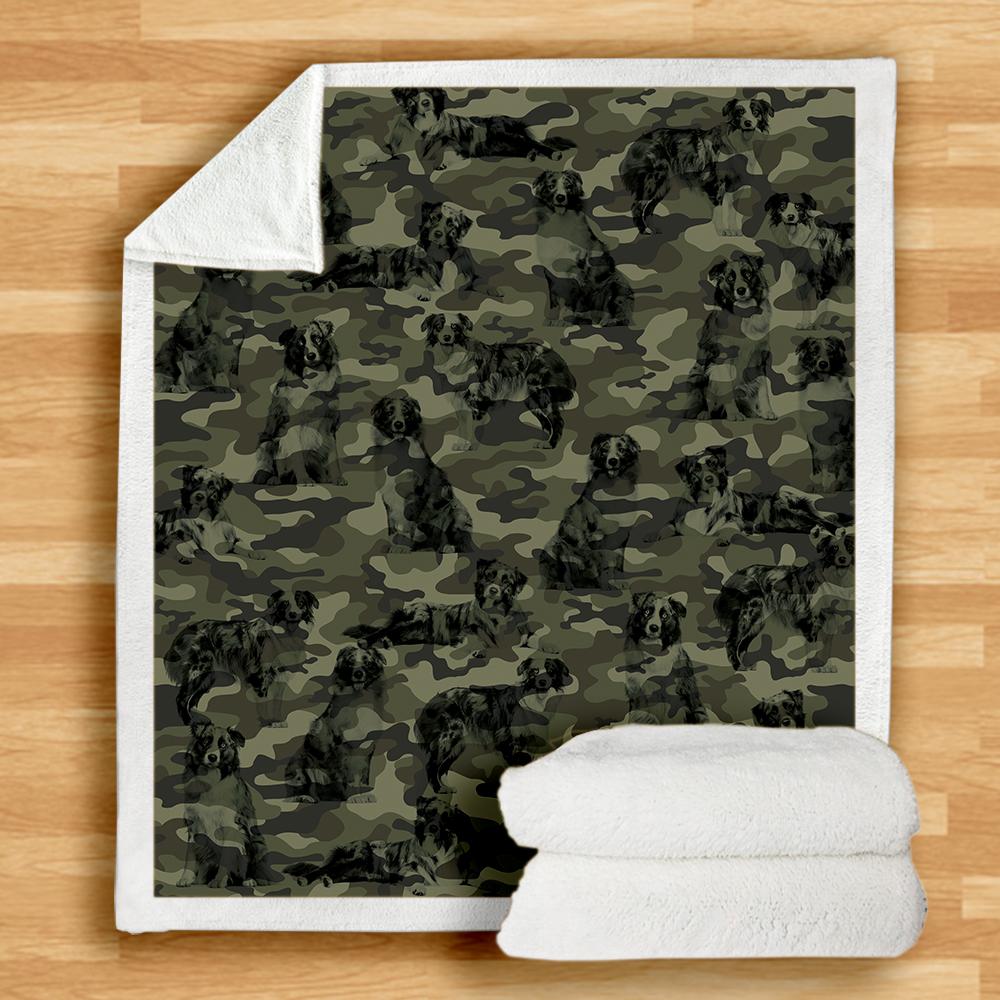 Australian Shepherd Camo Blanket Australian Shepherd Camo Blanket