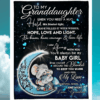Baby Elephant Moon To My Granddaughter When You Need A Hug Hold This Blanket Tight Blanket