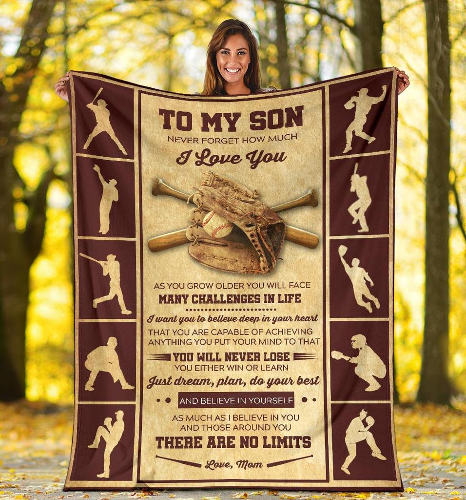 Baseball To My Son Never Forget How Much I Love You Love Mom Blanket Baseball To My Son Never Forget How Much I Love You Love Mom Blanket