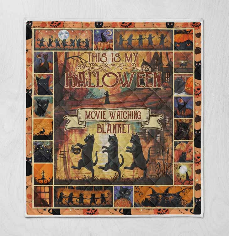 Black Cats This Is My Halloween Movie Watching Blanket Quilt Black Cats This Is My Halloween Movie Watching Blanket Quilt