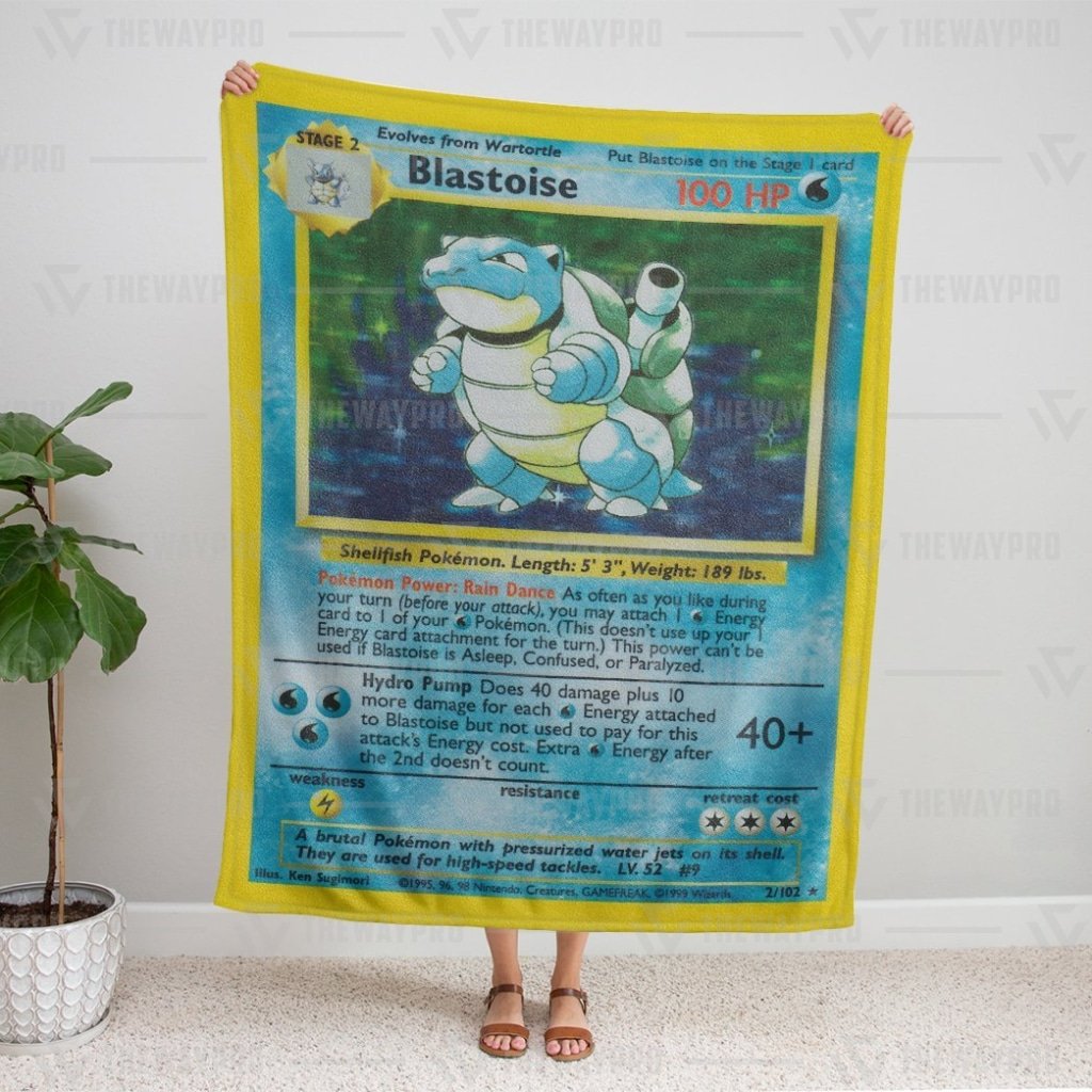 Blastoise Card Pokemon Fleece Blanket Blastoise Card Pokemon Fleece Blanket