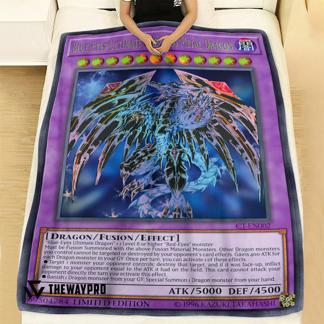 Blue Eyes Ultimate Darkness Metal Dragon Yu Gi Oh Blanket Blue Eyes Ultimate Darkness Metal Dragon Yu Gi Oh Blanket