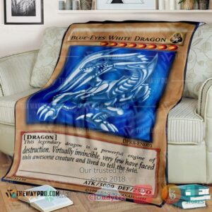 Blue Eyes White Dragon Card Soft Blanket