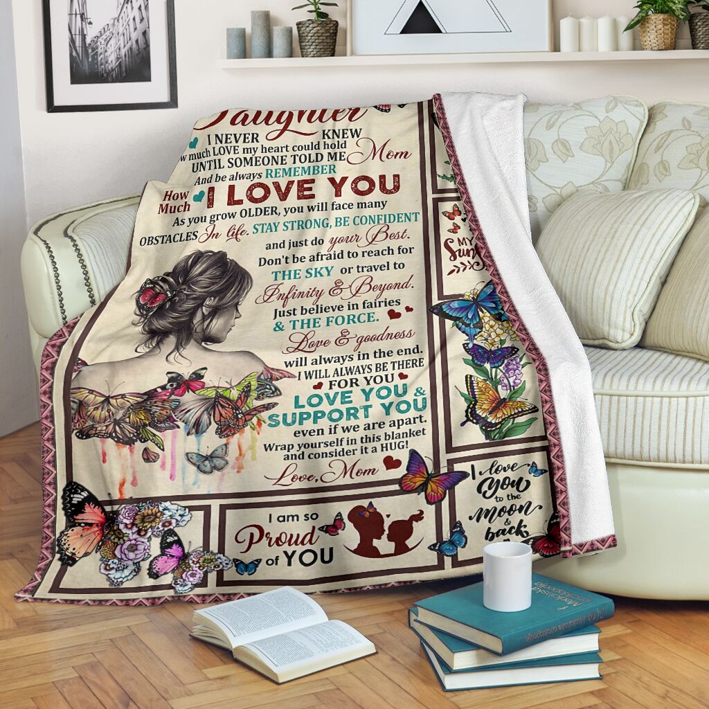Butterfly And Girl To My Daughter I Am So Proud Of You Full Printing Blanket Butterfly And Girl To My Daughter I Am So Proud Of You Full Printing Blanket
