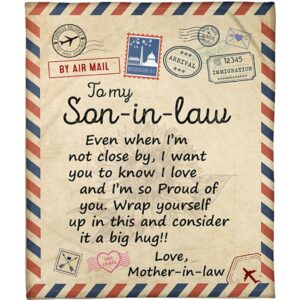 By Air Mail To My Son In Law Im So Proud Of You Love Mother In Law Blanket