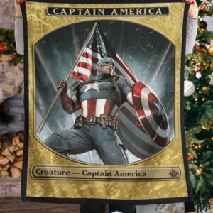 Captain America American Flag Fleece Blanket