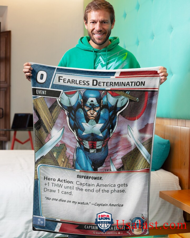 Captain America Fearless Determination Fleece Blanket Captain America Fearless Determination Fleece Blanket