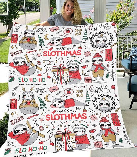 Christmas Gift Xmas Sloth Blanket Christmas Gift Xmas Sloth Blanket