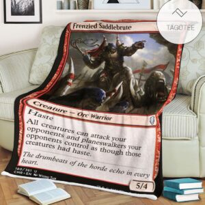 Cmr 180 Frenzied Saddlebrute Mtg Game Magic The Gathering Fleece Blanket
