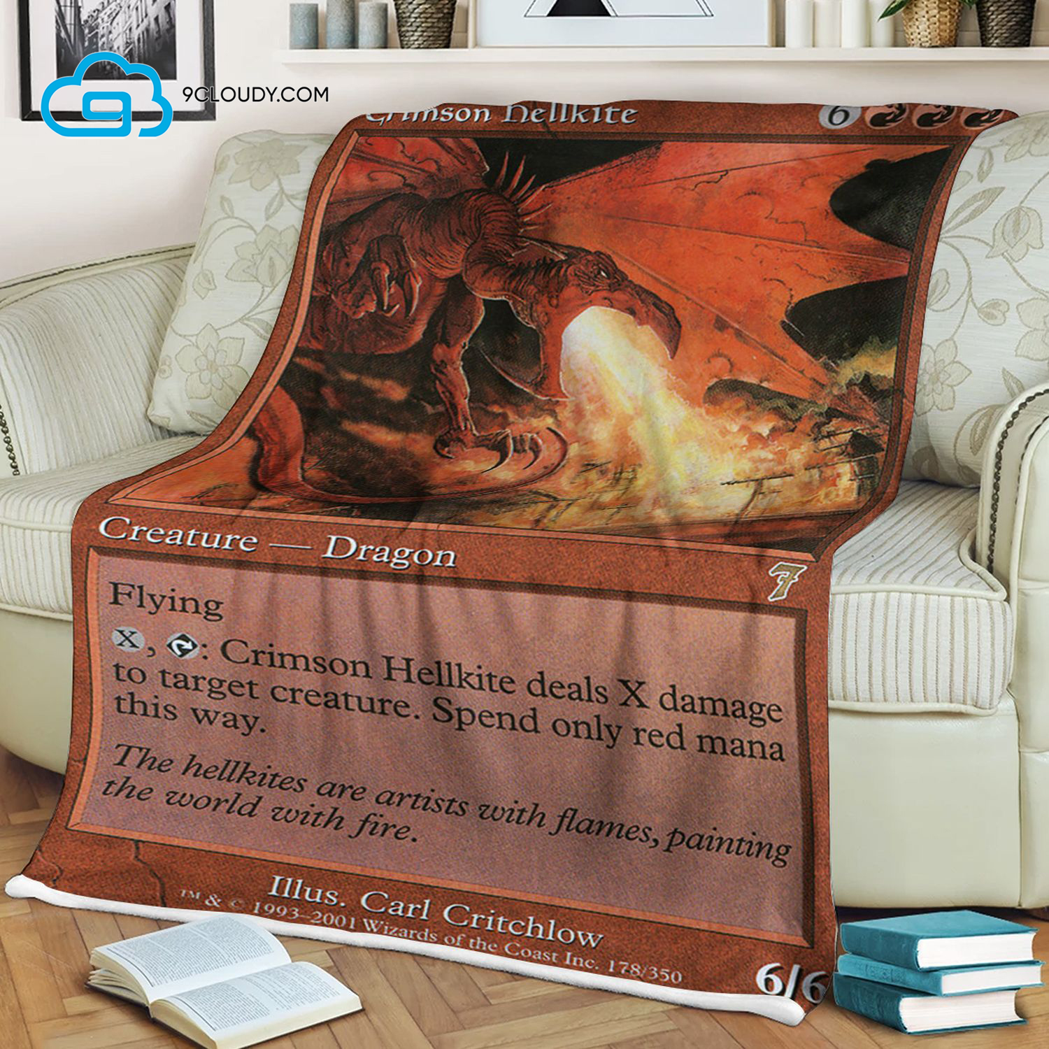 Crimson Hellkite Game Magic The Gathering Blanket Crimson Hellkite Game Magic The Gathering Blanket