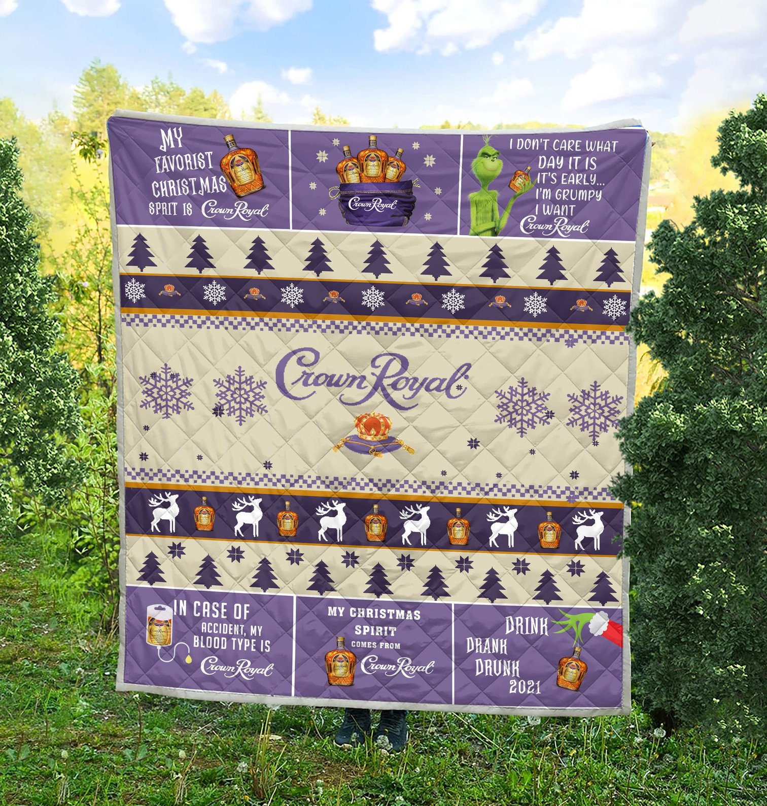 Crown Royal Grinch Christmas Blanket Quilt Crown Royal Grinch Christmas Blanket Quilt