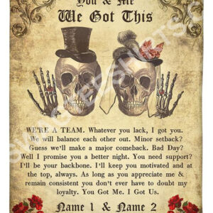 Custom Name Art Skull You And Me We Got This Were A Team Blanket