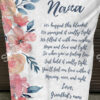 Custom Name Flower To My Nana Hope And Love And Light Blanket