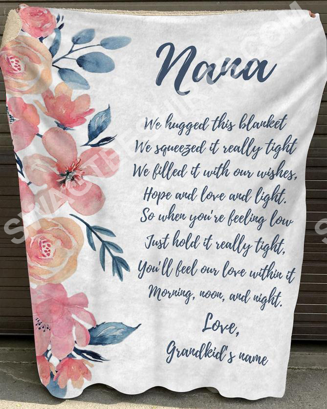 Custom Name Flower To My Nana Hope And Love And Light Blanket Custom Name Flower To My Nana Hope And Love And Light Blanket