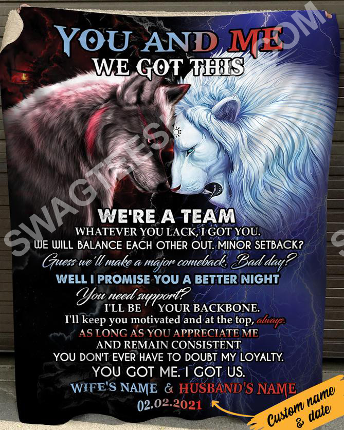 Custom Name Lion And Wolf You And Me We Got This Were A Team Blanket Custom Name Lion And Wolf You And Me We Got This Were A Team Blanket