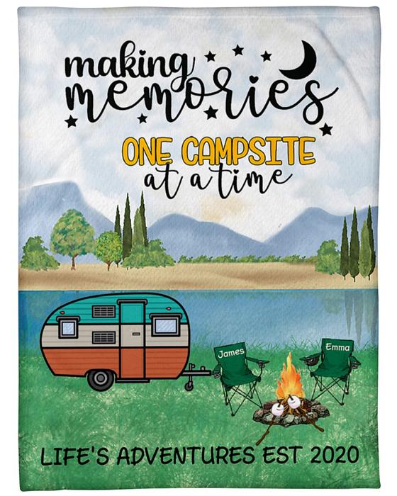 Custom Name Making Memories One Campsite At A Time Blanket Custom Name Making Memories One Campsite At A Time Blanket
