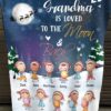Custom Name This Grandma Is Loved To The Moon And Back Blanket