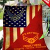 Custom United States Air Force Proudly Served All Over Printed Blanket