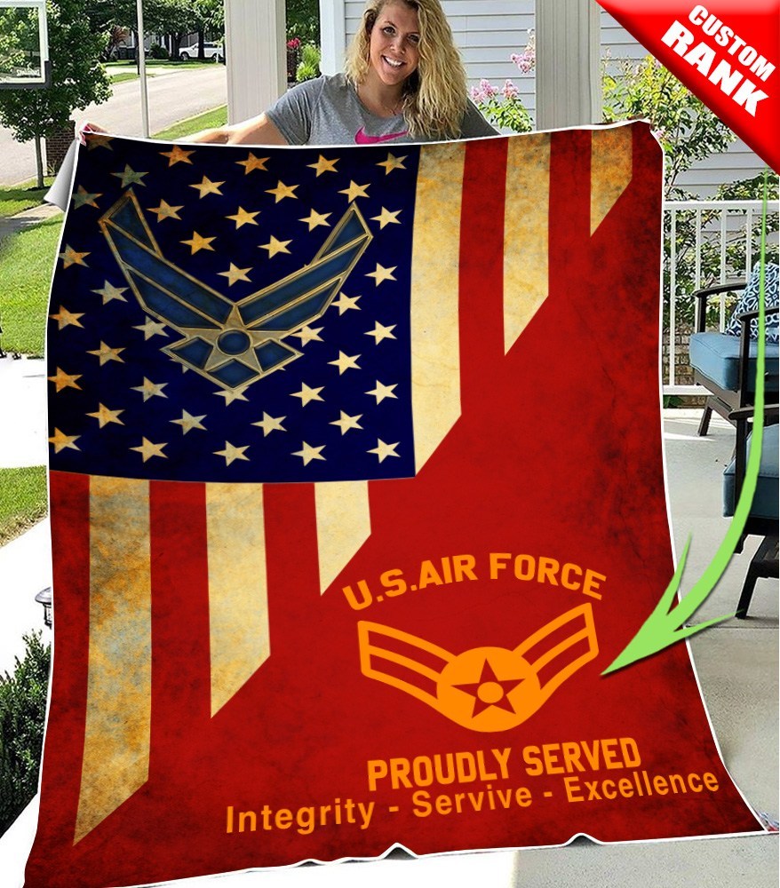 Custom United States Air Force Proudly Served All Over Printed Blanket Custom United States Air Force Proudly Served All Over Printed Blanket
