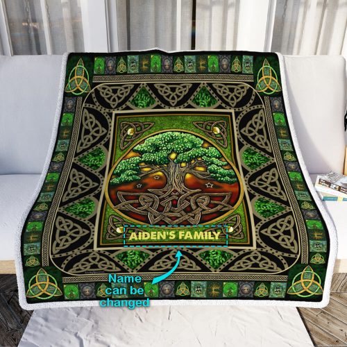 Custom Your Name Irish Tree Of Life St Patricks Day All Over Printed Blanket Custom Your Name Irish Tree Of Life St Patricks Day All Over Printed Blanket