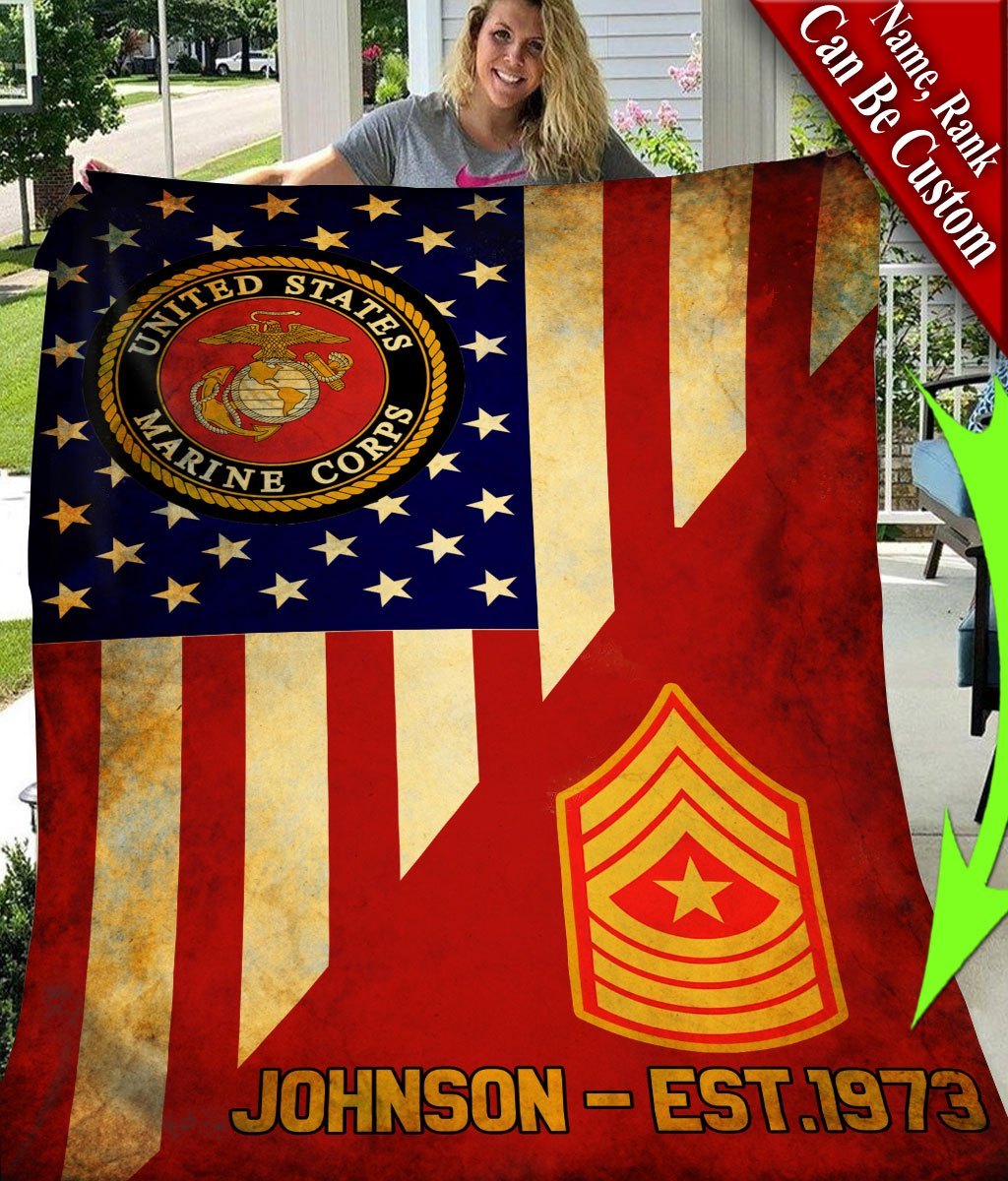 Custom Your Name United States Marine Corps All Over Printed Blanket Custom Your Name United States Marine Corps All Over Printed Blanket