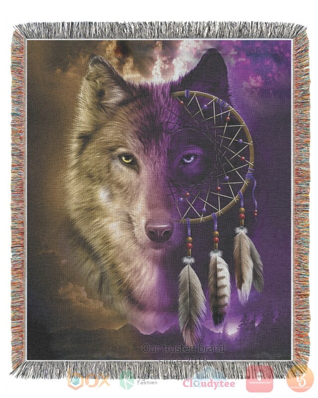 Dawhud Direct Wolf Dreamcatcher Blanket Dawhud Direct Wolf Dreamcatcher Blanket