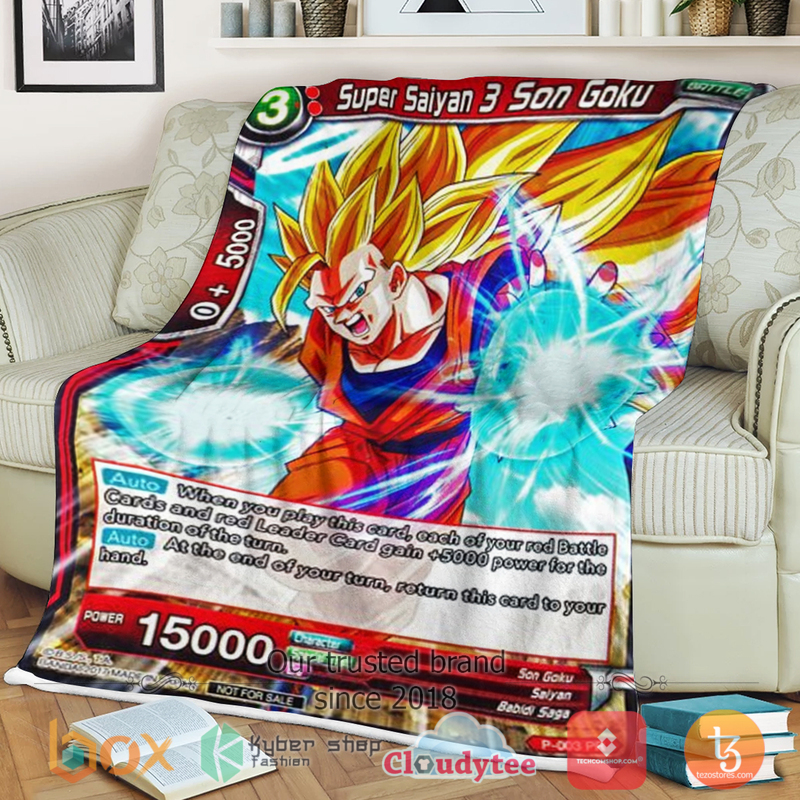 Dragon Ball Super Saiyan 3 Son Goku Sherpa Blanket Dragon Ball Super Saiyan 3 Son Goku Sherpa Blanket