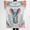 Elephant To My Granddaughter My Love For You Is Forever Blanket