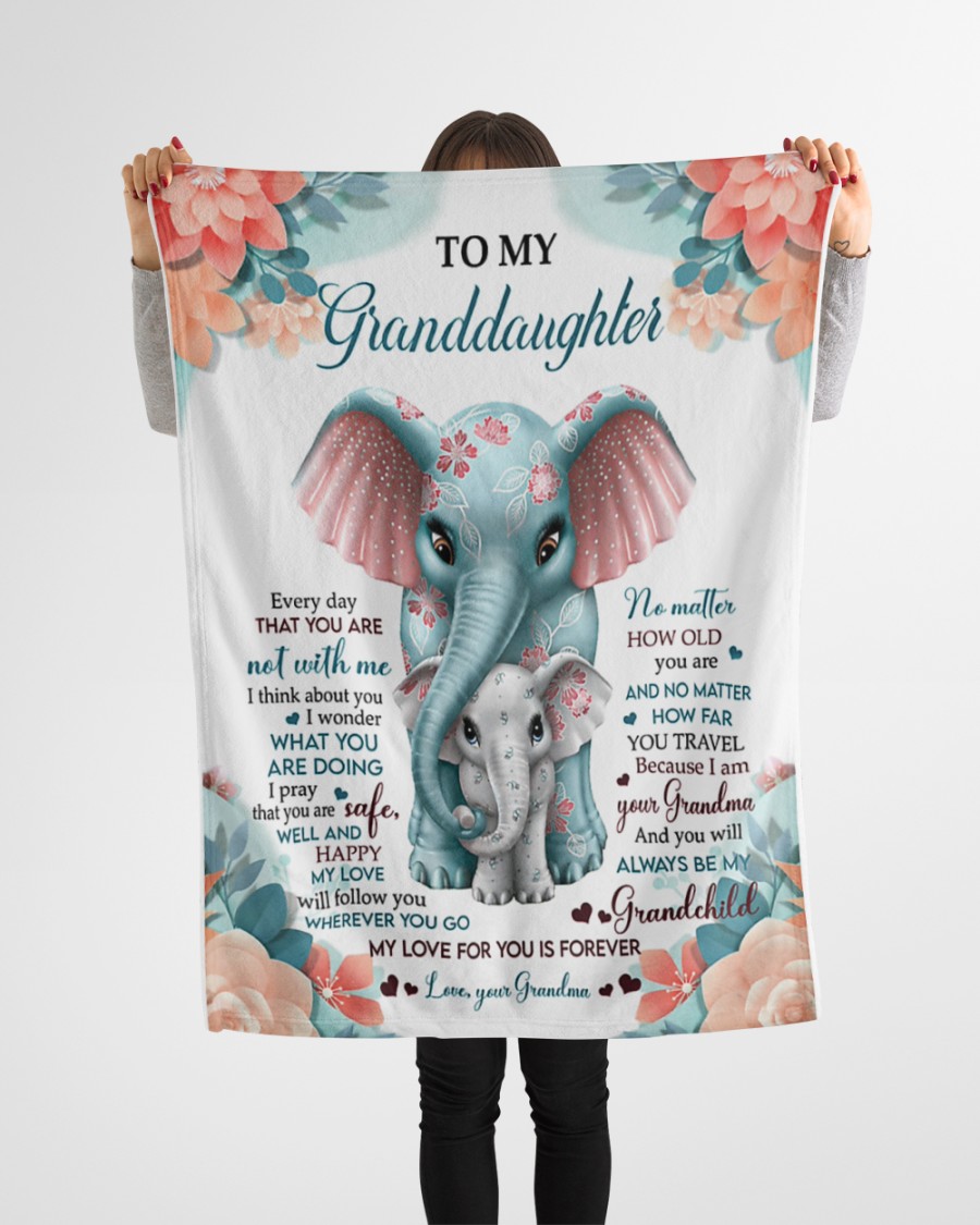 Elephant To My Granddaughter My Love For You Is Forever Blanket Elephant To My Granddaughter My Love For You Is Forever Blanket