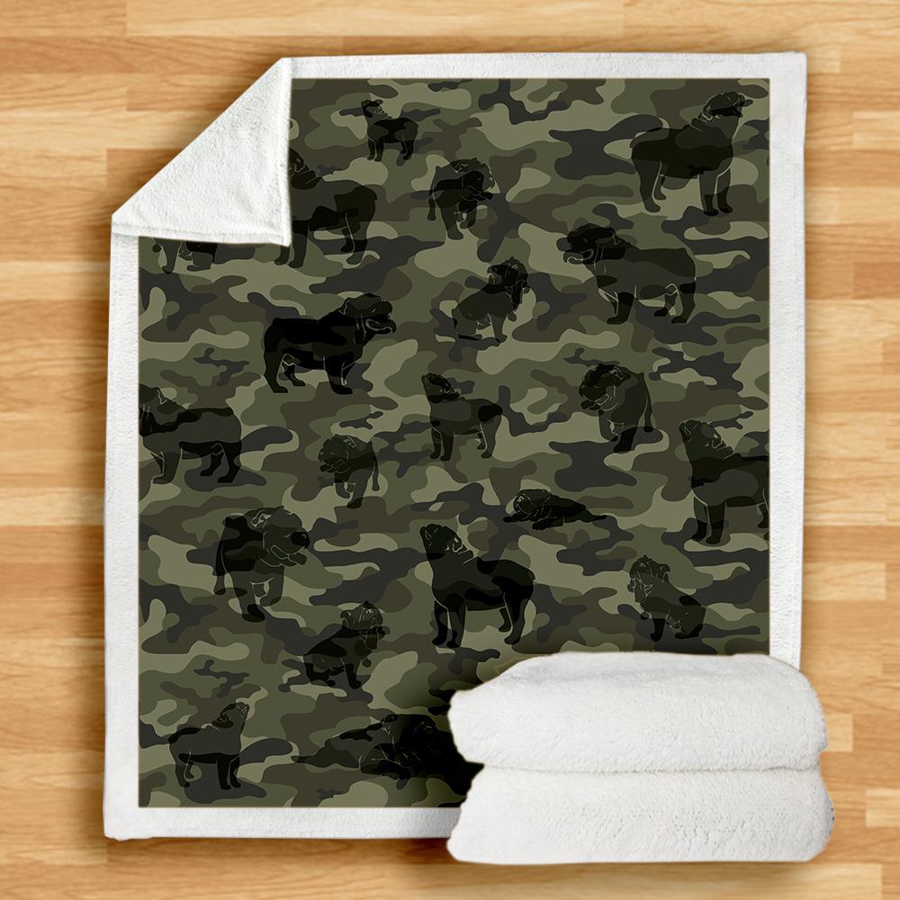 English Bulldog Camo Blanket English Bulldog Camo Blanket