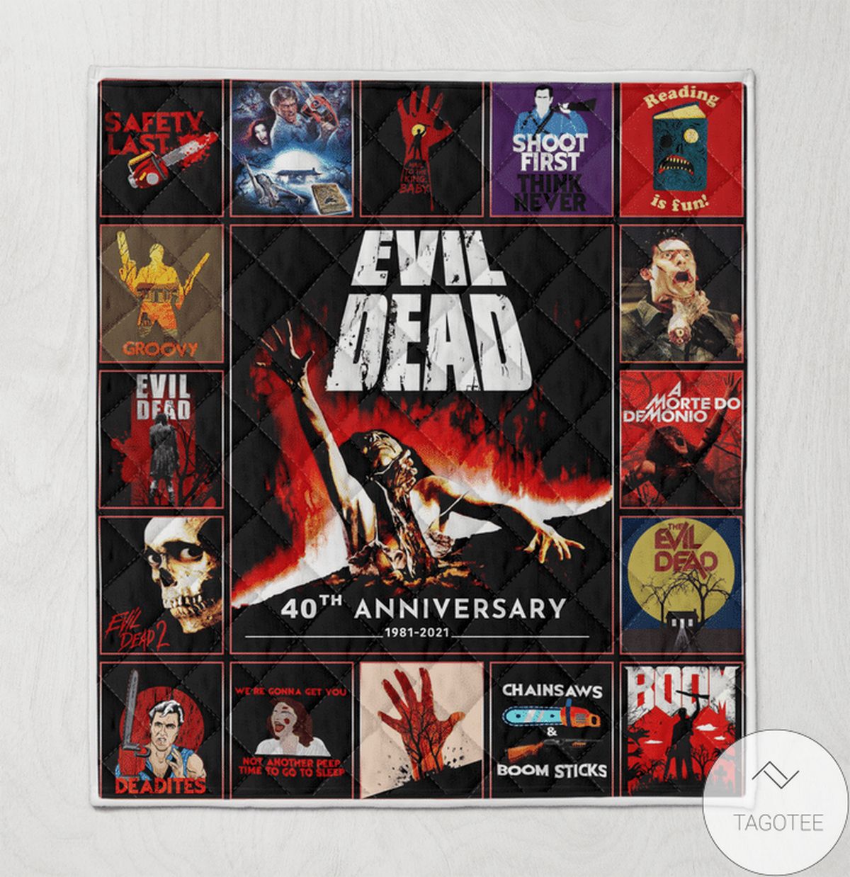 Evil Dead Movie 40Th Anniversary Blanket Quilt Evil Dead Movie 40Th Anniversary Blanket Quilt
