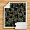 Flat Coated Retriever Camo Blanket