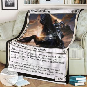 Fleeceblanket Afr Devoted Paladin Magic The Gathering Mtg Blanket