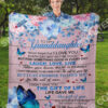 Floral Butterfly To My Granddaughter With Love And Kiss Blanket