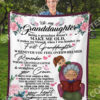 Floral To My Granddaughter Love Your Grandma Blanket