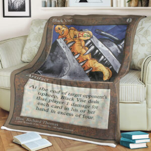 Game Magic The Gathering Black Vise Sherpa Blanket