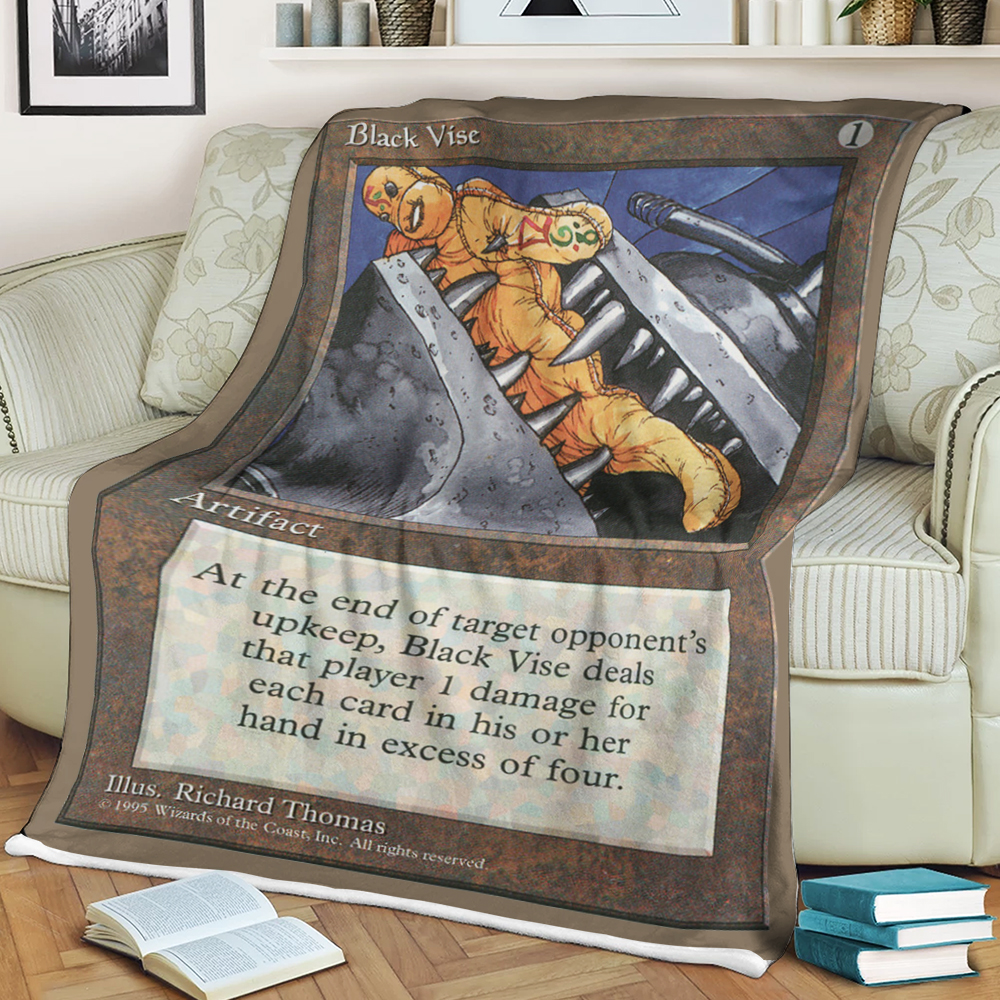 Game Magic The Gathering Black Vise Sherpa Blanket Game Magic The Gathering Black Vise Sherpa Blanket