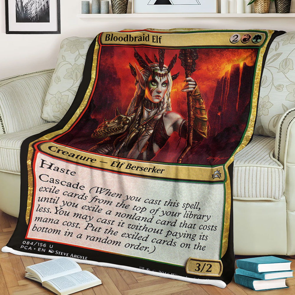 Game Magic The Gathering Bloodbraid Elf Sherpa Blanket Game Magic The Gathering Bloodbraid Elf Sherpa Blanket