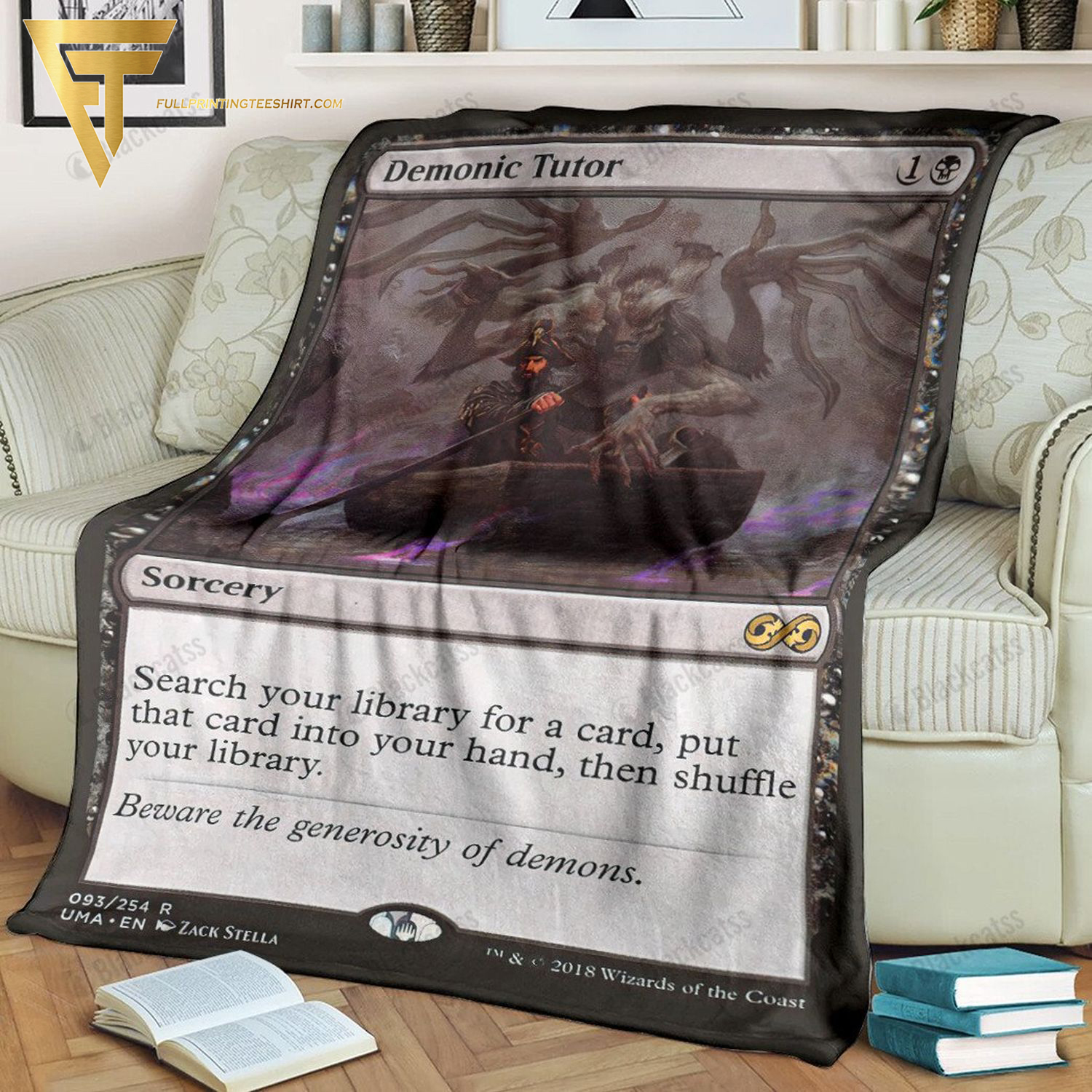 Game Magic The Gathering Demonic Tutor All Over Print Blanket Game Magic The Gathering Demonic Tutor All Over Print Blanket