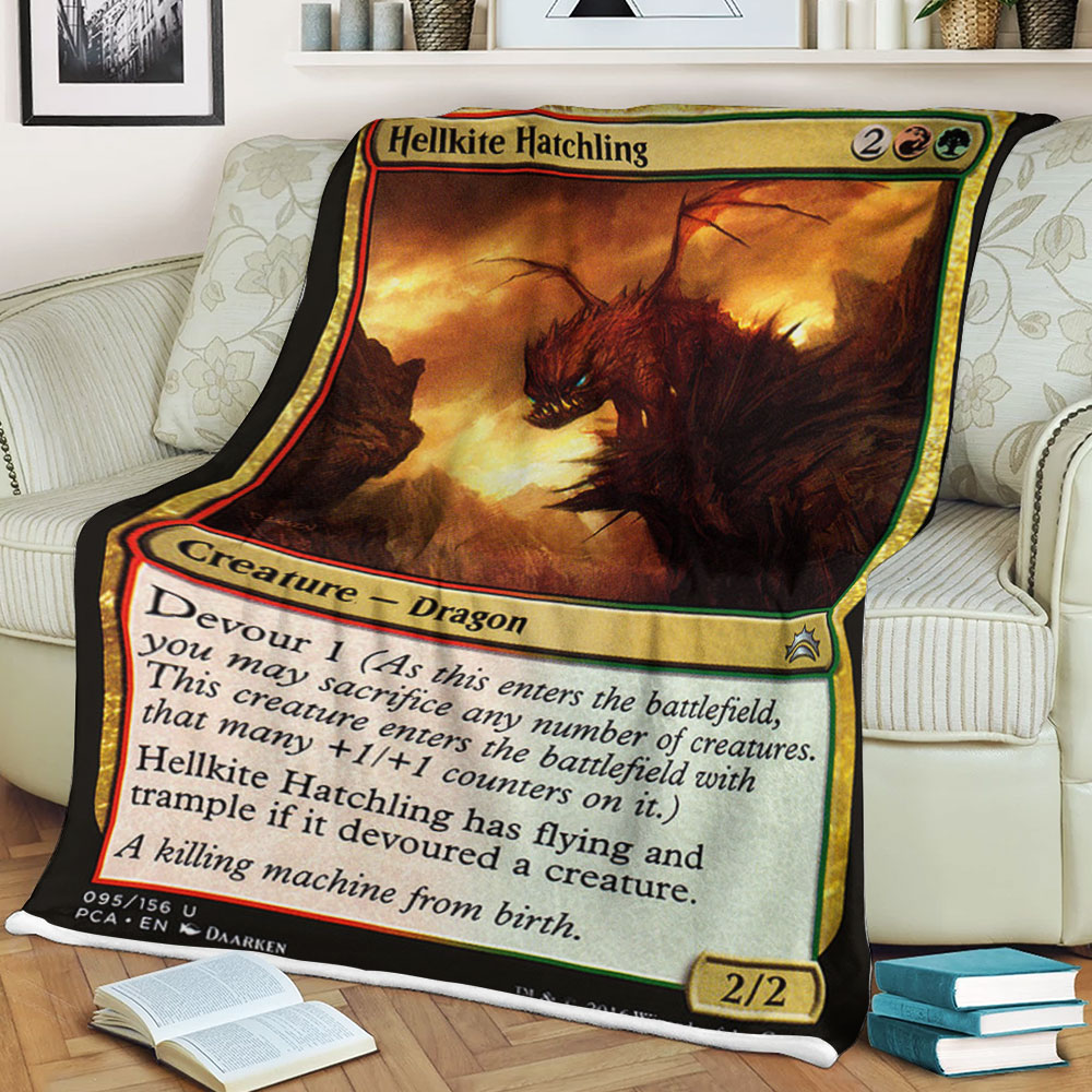 Game Magic The Gathering Hellkite Hatchling Sherpa Blanket Game Magic The Gathering Hellkite Hatchling Sherpa Blanket