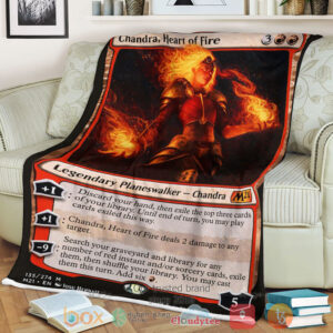 Game Magic The Gathering M21 135 Chandra Heart Of Fire Fleece Blanket